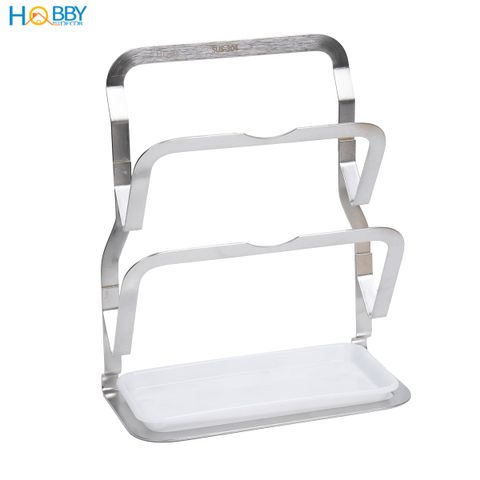 Giá treo nắp vung thớt 2 tầng inox 304 dán tường Hobby Home Decor TT13