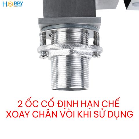 Vòi nước rửa chén nóng lạnh Inox 304 chân vuông Hobby Home Decor RCD2