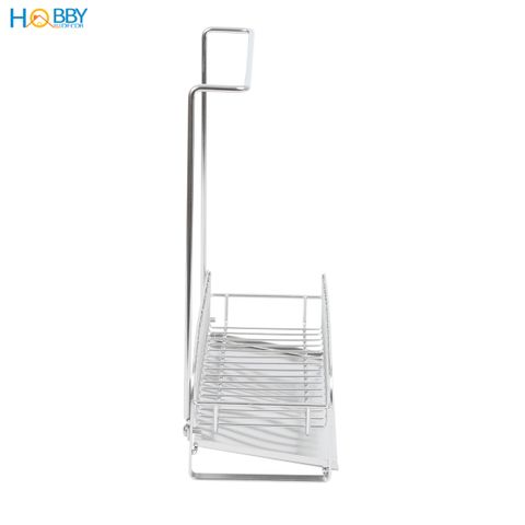 Kệ để dụng cụ rửa chén có thanh treo khăn Inox 304 Hobby home decor KRC14