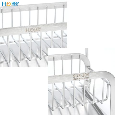 Kệ để dụng cụ rửa chén có thanh treo khăn Inox 304 Hobby home decor KRC14