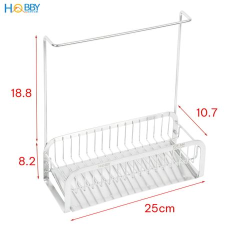Kệ để dụng cụ rửa chén có thanh treo khăn Inox 304 Hobby home decor KRC14