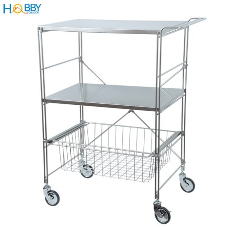 Kệ nhà bếp đa năng 3 tầng có bánh xe inox 304 Hobby home decor KDN3T