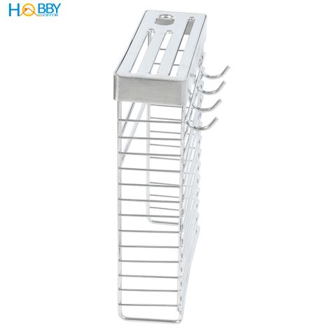 Kệ để dao kéo có móc treo khăn inox 304 dán tường Hobby home decor TD1