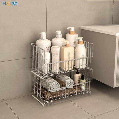 Kệ đựng đồ đa năng lắp tầng tiện dụng inox 304 Hobby home decor KRT2