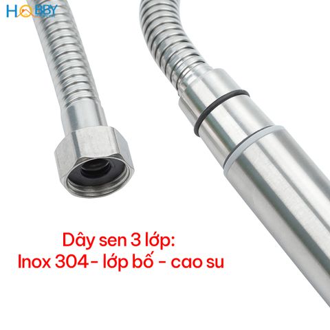 Combo củ sen tay sen tắm hỗ trợ tăng áp inox 304 Hobby home decor CST3