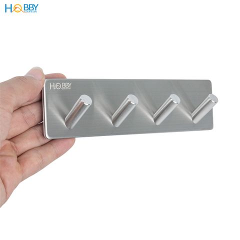 Móc treo quần áo 4 chấu inox 304 dán tường Hobby home decor 4V110