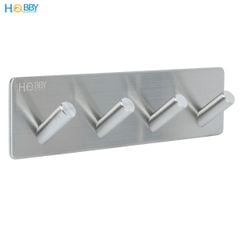 Móc treo quần áo 4 chấu inox 304 dán tường Hobby home decor 4V110