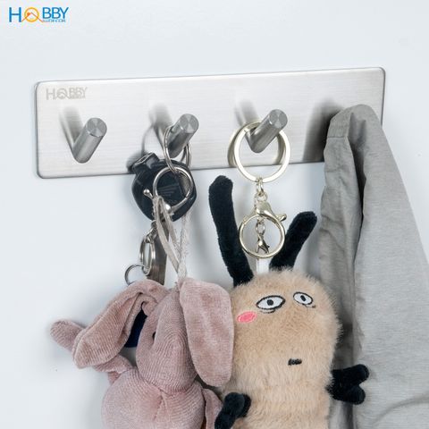Móc treo quần áo 4 chấu inox 304 dán tường Hobby home decor 4V110