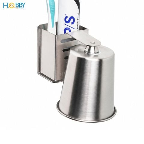 Bộ kệ để bàn chải đánh răng kèm ly inox 304 Hobby Home Decor KBC5