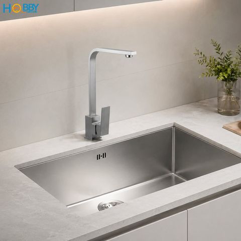 Vòi nước rửa chén nóng lạnh Inox 304 chân vuông Hobby Home Decor RCD2