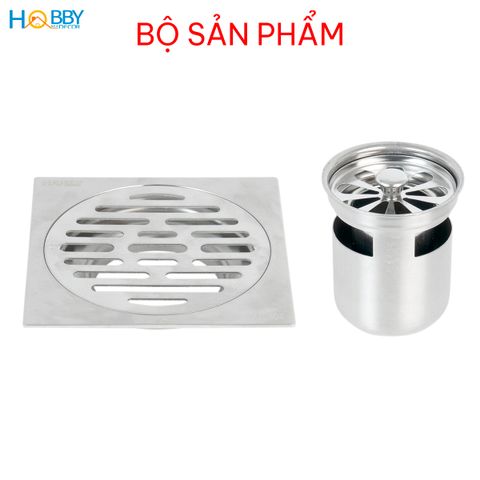Phễu thoát sàn ngăn mùi hôi inox 304 size 12x12 Hobby home decor PTS1