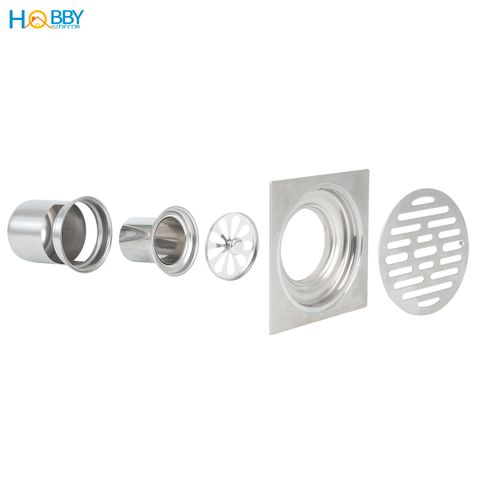 Phễu thoát sàn ngăn mùi hôi inox 304 size 12x12 Hobby home decor PTS1