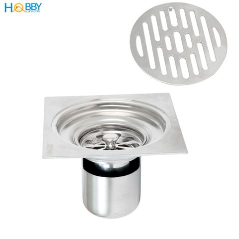 Phễu thoát sàn ngăn mùi hôi inox 304 size 12x12 Hobby home decor PTS1