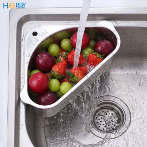 Rổ treo góc chậu rửa chén đa năng tiện dụng Inox 304 Hobby Home Decor KGC1