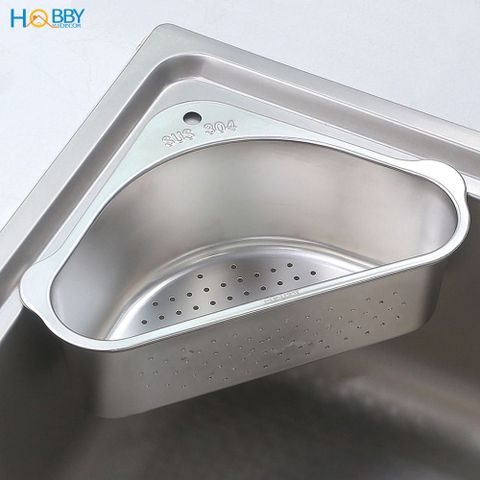Rổ treo góc chậu rửa chén đa năng tiện dụng Inox 304 Hobby Home Decor KGC1
