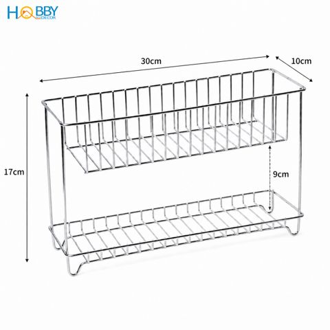 Kệ đồ trang điểm sữa rửa mặt 2 tầng inox 304 Hobby Home decor K2TD