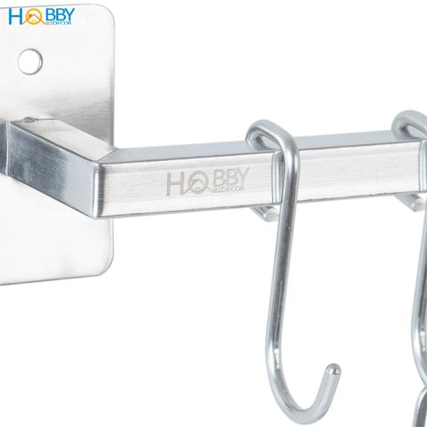Thanh treo dụng cụ nhà bếp kèm móc treo inox 304 Hobby home decor TTB