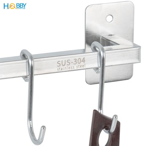 Thanh treo dụng cụ nhà bếp kèm móc treo inox 304 Hobby home decor TTB