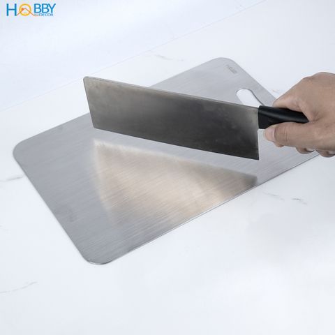 Thớt inox 304 kháng khuẩn dòng đặc ruột Hobby home decor TH 3 size tùy chọn