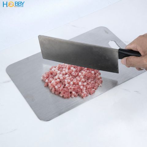 Thớt inox 304 kháng khuẩn dòng đặc ruột Hobby home decor TH 3 size tùy chọn