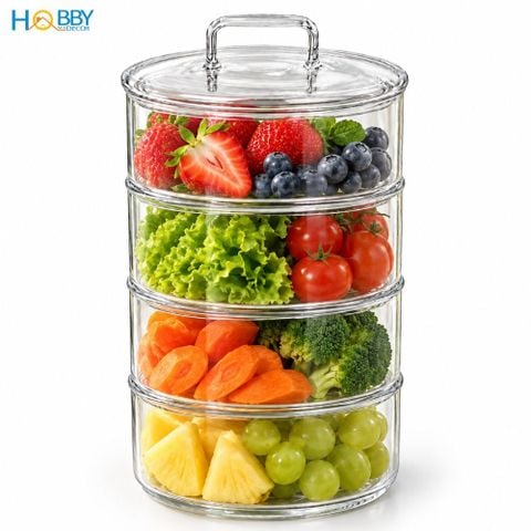 Hủ thủy tinh đựng thực phẩm nhiều tầng tùy chọn Hobby Home Decor HTT1