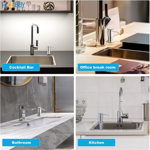 Vòi hút nước rửa chén gắn chậu inox 304 xước Hobby home decor NRC8 có dây và bình