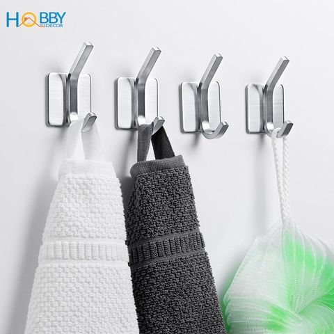 Bộ 4 móc treo đồ dán tường chịu lực cao loại lớn Hobby Home Decor V137
