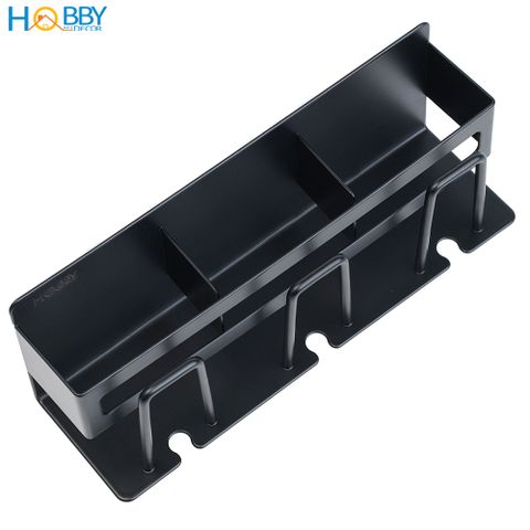 Kệ để bàn chải đa năng 3 ngăn dán tường Hobby home decor CD4B inox 304 sơn đen