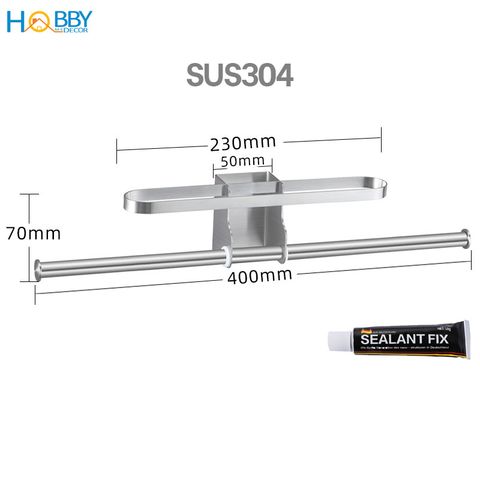 Giá treo móc kẹp phơi quần áo cho gọn 2 tầng HOBBY Home Decor GPM4 dán tường gạch men