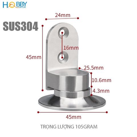 Bộ chặn cửa chống va đập nam châm hít dán sàn inox 304 Hobby Home Decor CC5