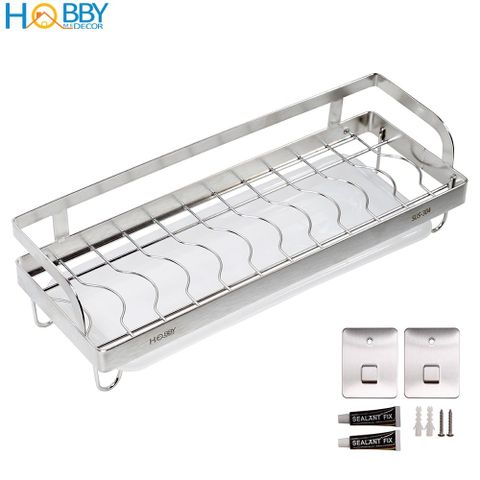 Kệ để chén đĩa đa năng dán tường inox 304 Hobby home decor KCD 2 size tùy chọn