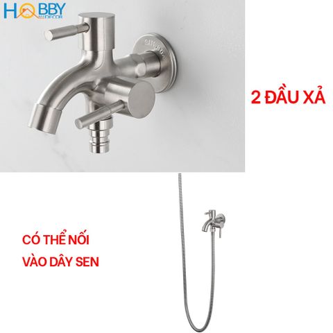 Vòi củ sen lạnh đa năng 2 đầu xả Inox 304 Hobby home decor CS1