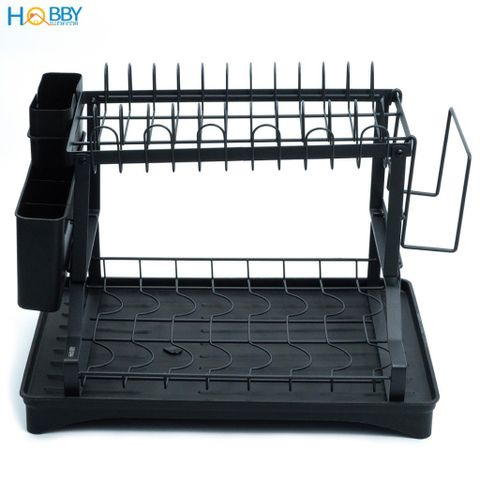 Kệ chén 2 tầng đa năng 3 trong 1 sơn đen Hobby home decor KC6