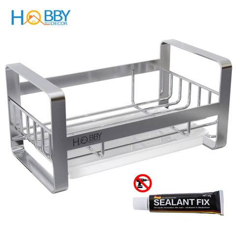 Kệ để đồ rửa bát có khay nhựa dán tường inox 304 Hobby Home Decor KRC1