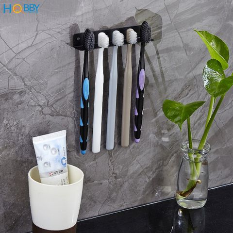 Giá treo 5 bàn chải gắn tường Hobby home decor DK2 có keo dán đinh ốc