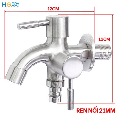 Vòi củ sen lạnh đa năng 2 đầu xả Inox 304 Hobby home decor CS1