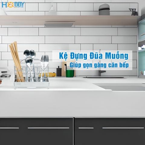 Kệ để đũa muỗng 3 ngăn Inox 304 dán tường Hobby home decor DM06 có miếng dán