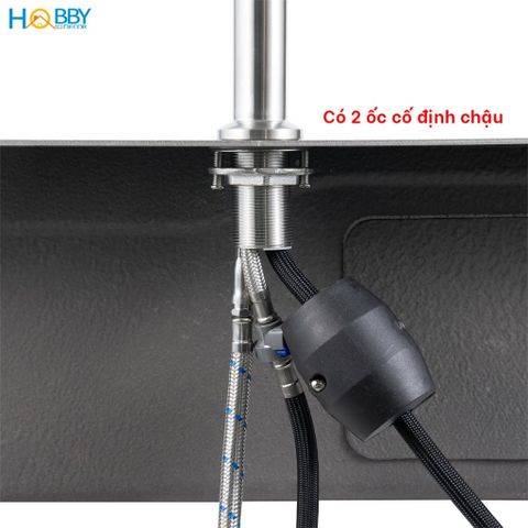 Vòi rửa chén dây rút 1 đầu lạnh inox 304 Hobby home decor VDR14 2 chế độ phun