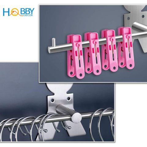 Giá treo móc phơi quần áo gắn tường Hobby home decor GPM3 có keo dán