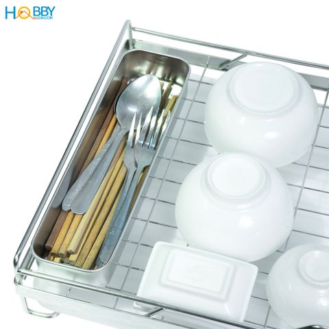 Kệ chén đa năng kèm ống đũa inox 304 Hobby home decor KC8