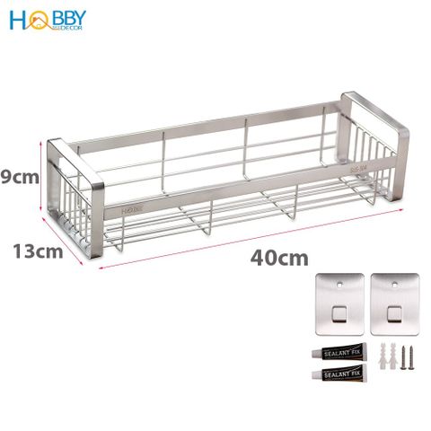 Kệ đựng gia vị Inox 304 dán tường Hobby home decor GV2 2 size tùy chọn