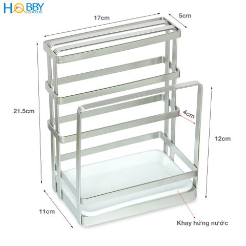 Kệ để dao thớt 2 ngăn Hobby Home Decor DD2N Inox 304 có khay hứng nước