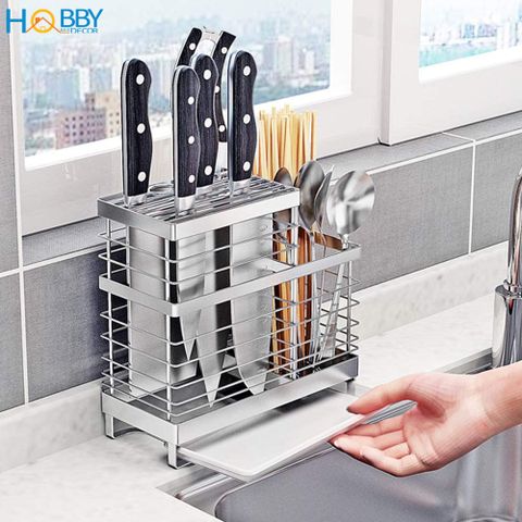 Kệ đựng đũa muỗng dao kéo 2 ngăn đa năng Hobby Home Decor KDM