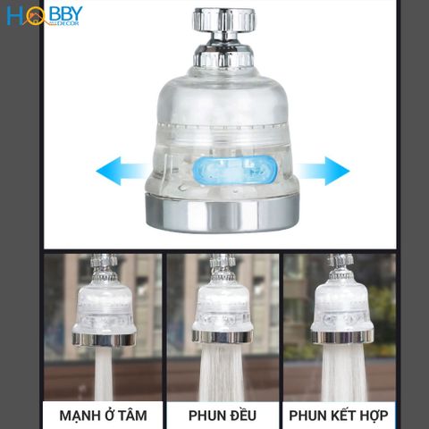 Đầu nối vòi rửa chén tăng áp có lọc nước 3 chế độ phun Hobby home decor VSTA3
