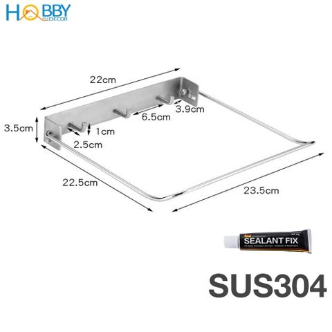 Giá treo thau chậu gắn tường Hobby home decor GTT inox 304 có keo dán