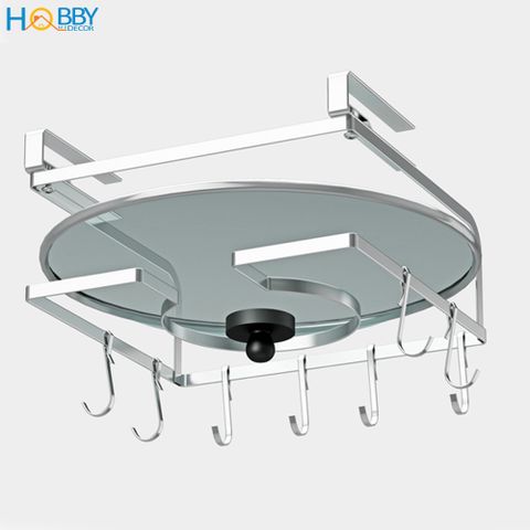 Giá treo nắp vung gắn vào thành tủ bếp Hobby Home Decor NVTT có 8 móc