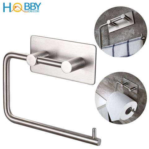 Giá treo cuộn giấy vệ sinh inox 304 dán tường Hobby home decor G1 có keo dán