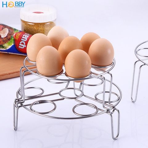 Bộ 2 vỉ rế hấp đựng trứng inox 304 đa năng Hobby home decor VR2T
