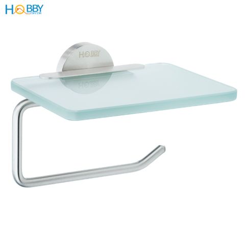 Kệ để cuộn giấy vệ sinh có mái che thủy tinh Hobby home decor G16 inox 304