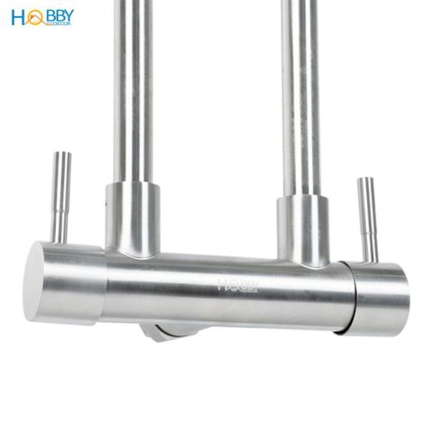 Vòi rửa chén gắn tường 2 đầu xả inox 304 Hobby home decor G2D